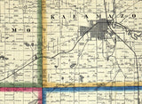 1861 Farm Line Map of Kalamazoo County Michigan
