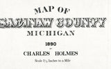 1890 Farm Line Map of Saginaw County Michigan