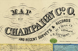 1858 Farm Line Map of Champaign County Ohio Urbana