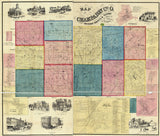 1858 Farm Line Map of Champaign County Ohio Urbana