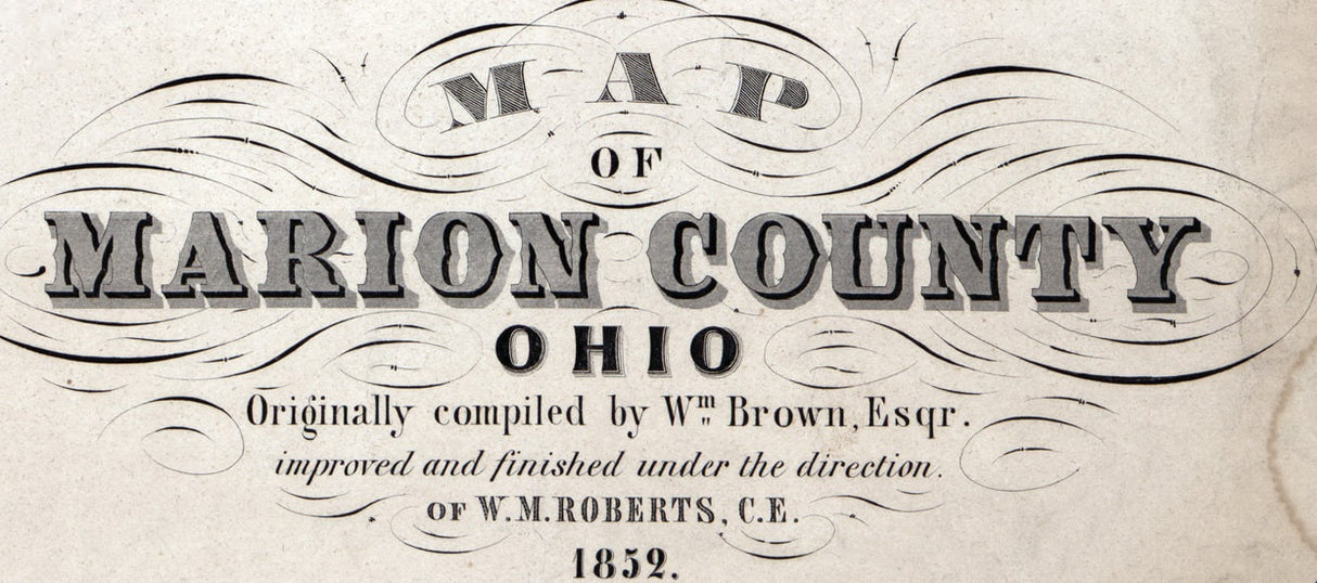 1852 Farm Line Map of Marion County Ohio