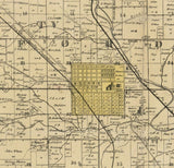 1855 Farm Line Map of Butler County Ohio Oxford Rossville