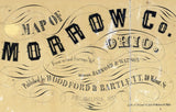 1857 Farm Line Map of Morrow County Ohio Mt Gilead