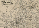 1856 Farm Line Map of Washtenaw County Michigan Ann Arbor