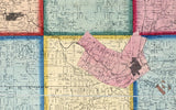 1859 Map of Genesee and Shiawassee County Michigan City of Owosso Flint City