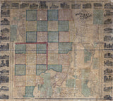 1859 Map of Macomb & Saint Clair County Michigan Port Huron City