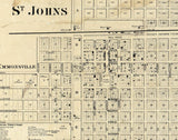 1864 Map of Clinton and Gratiot County Michigan