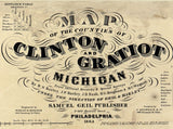 1864 Map of Clinton and Gratiot County Michigan