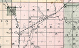1889 Map of Genesee County Michigan Historical Cemeteries Schools Genealogy
