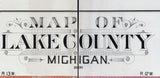 1900 Farm Line Map of Lake County Michigan Luther