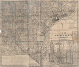 1855 Farm Line Map of Wayne County Michigan