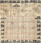 1858 Farm Line Map of Calhoun County Michigan Battle Creek Marshall