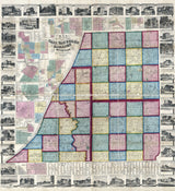 1859 Farm Line Map of Cass Van Buren and Berrien County Michigan City of Niles