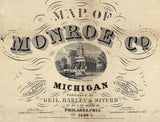 1859 Farm Line Map of Monroe County Michigan