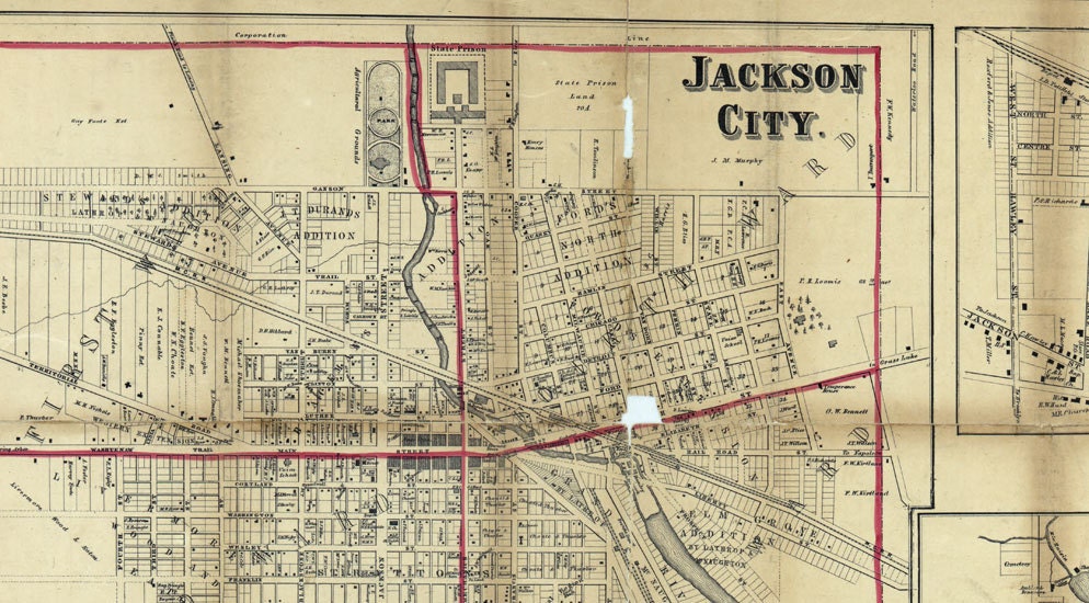 1858 Farm Line Map of Jackson County Michigan