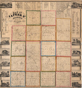 1863 Farm Line Map of Lapeer County Michigan