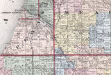 1876 Farm Line Map of Oceana County Michigan Barnett Hart Pentwater