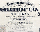 1876 Map of Gratiot County Michigan