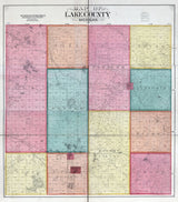 1900 Farm Line Map of Lake County Michigan Luther