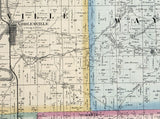 1866 Farm Line Map of Hamilton County Indiana Noblesville