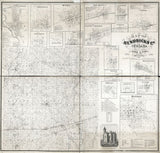 1866 Farm Line Map of Hendricks County Indiana Danville