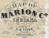 1866 Farm Line Map of Marion County Indiana Indianapolis