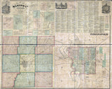 1866 Farm Line Map of Marion County Indiana Indianapolis