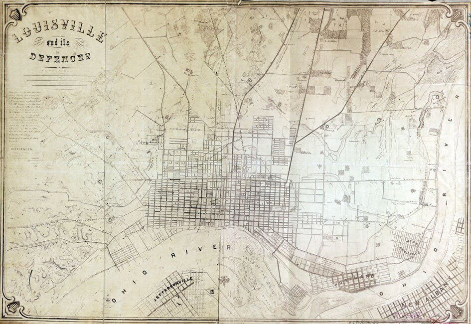 1865 Map of Louisville Kentucky