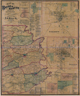 1876 Map of Boyle & Mercer County Kentucky Danville
