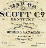 1879 Map of Scott County Kentucky Georgetown