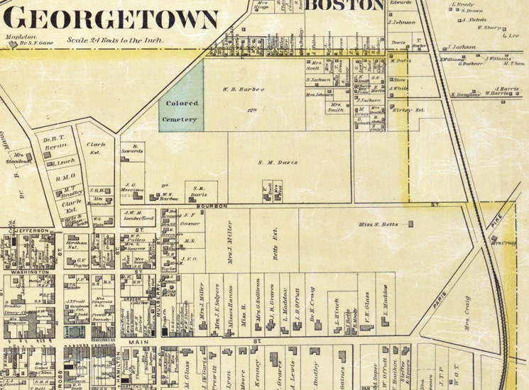 1879 Map of Scott County Kentucky Georgetown