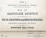1887 Map of Hancock County Kentucky & Parts of Ohio Grayson Breckinridge