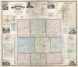 1866 Farm Line Map of Hamilton County Indiana Noblesville