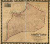 1858 Farm Line Map of Jefferson County Kentucky Louisville