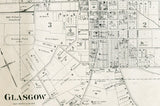 1879 Map of Barren county Kentucky Glasgow