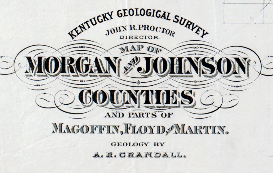 1880 Map of Morgan Johnson Magofin Floyd & Martin County Kentucky