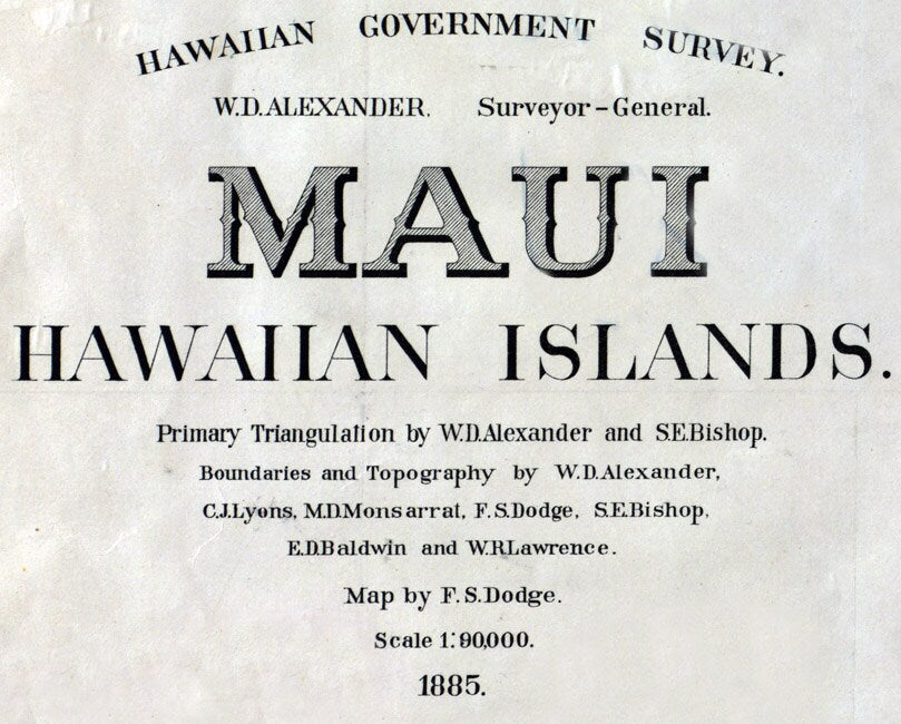 1885 Map of Maui Hawaiian Islands