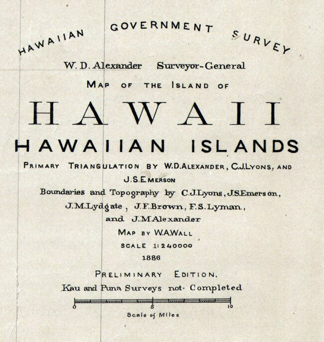 1886 Map of Hawaii