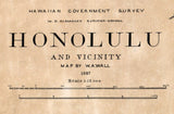 1887 Map of Honolulu Hawaii