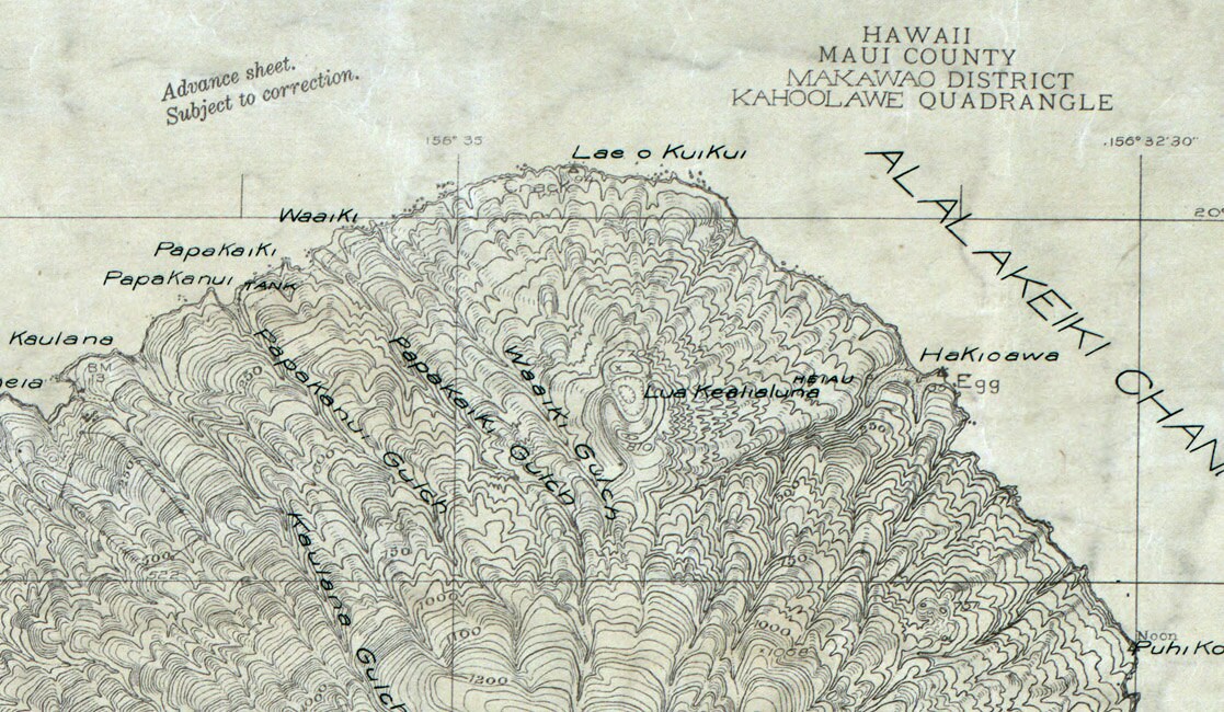 1926 Map of Kahoolawe Hawaii
