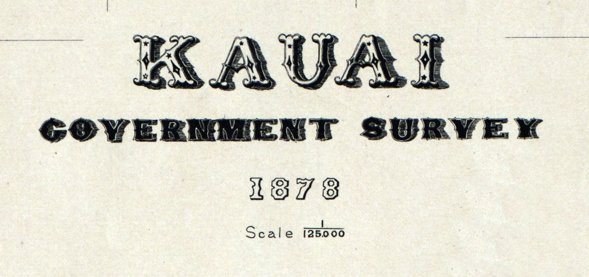 1878 Map of Kauai Hawaii