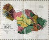 1885 Map of Maui Hawaiian Islands