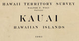 1903 Map of Kauai Hawaii