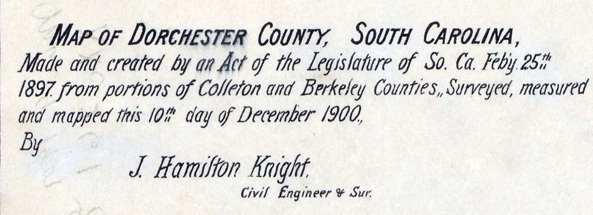 1900 Map of Dorchester County South Carolina Family Names