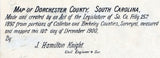 1900 Map of Dorchester County South Carolina Family Names