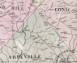 1895 Map of Abbeville County South Carolina Family Names