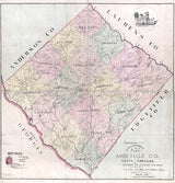 1895 Map of Abbeville County South Carolina Family Names