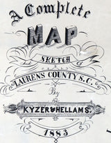 1883 Map of Laurens County South Carolina Family Names