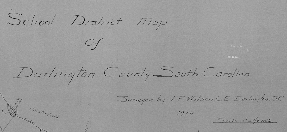 1914 Map of Darlington County South Carolina School Districts