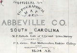 1895 Map of Abbeville County South Carolina Family Names